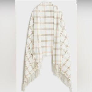 J Crew Plaid Fringe Shawl